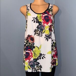 Sunny Girl Floral Sleeveless Top – Size M
